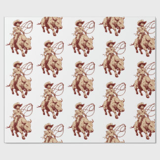 Papier Cadeau Cavalade Western Vintage Fierts Petit Cow-Boy