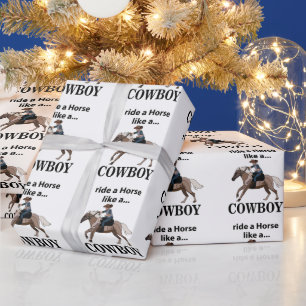 Papier Cadeau Cavalier à Cheval Comme Un Cowboy