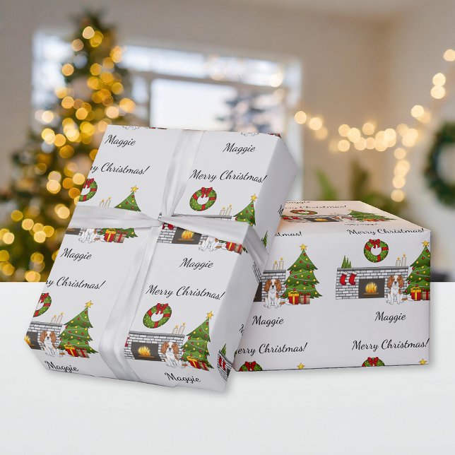 Papier Cadeau Cavalier King Charles Spaniel Blenheim dans une sa (Créateur téléchargé)