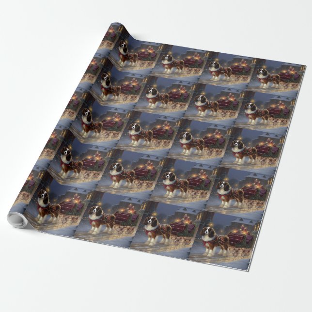 Papier Cadeau Cavalier King Charles Spaniel Noël Fête (Déroulé)