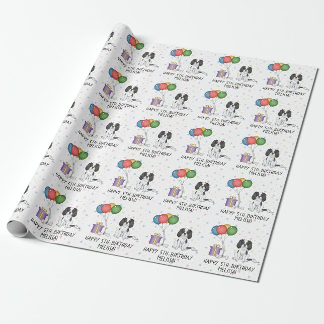 Papier Cadeau Cavalier King Charles Spaniel tricolore - Annivers (Déroulé)