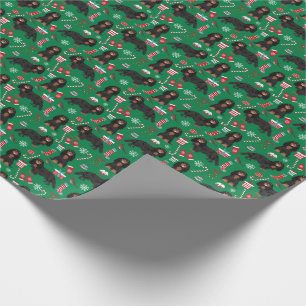 Papier Cadeau Cavalier roi Charles Black et Tan Christmas