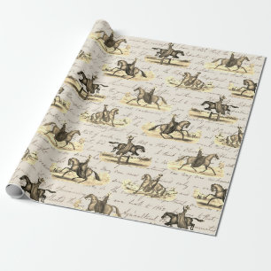 Papier Cadeau Cavatrices élégantes de chevaux de campagne anglai