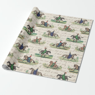 Papier Cadeau Cavatrices élégantes de style vintage anglais à la