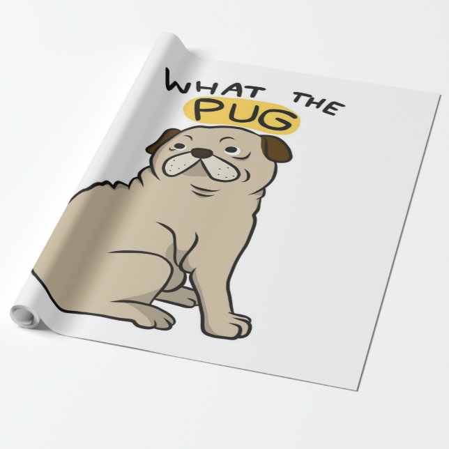Papier Cadeau Ce Carlin Mignonne Carlin gras (Déroulé)