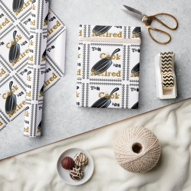 Papier Cadeau Ce cuisinier a pris sa retraite (Artisanat)