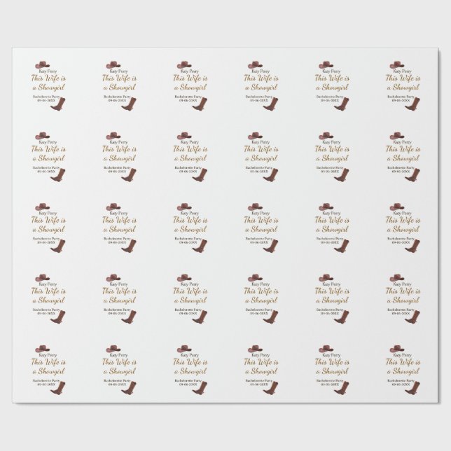 Papier Cadeau Ce nom de témoin de mariage est une showgirl (Plat)