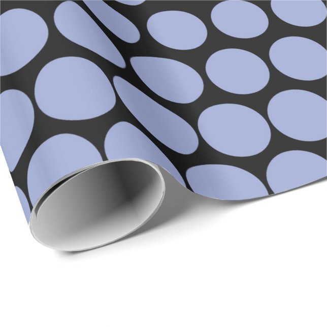 Papier Cadeau Ceil Polka Dot Noir moderne (Coin rond)