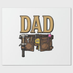 Papier Cadeau Ceinture à outils Papa Vintage Fête des Pères