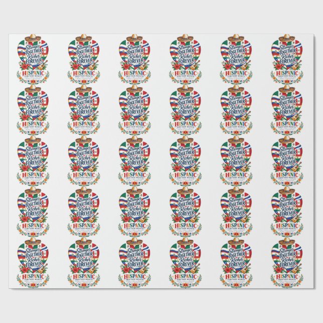 Papier Cadeau Célébration côtière du Mois du patrimoine hispaniq (Plat)