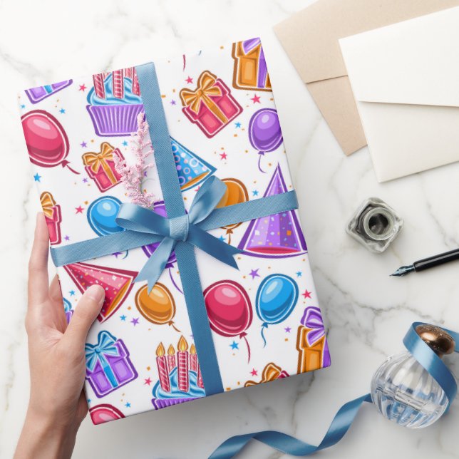 Papier Cadeau Célébration d'anniversaire  (Cadeaux)