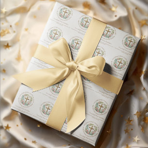 Papier Cadeau Célébration de la foi en Dieu Croix Religieuse 