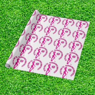 Papier Cadeau Célébration d'un anniversaire spécial femme rose