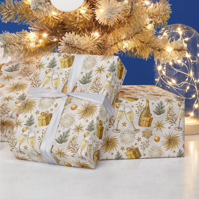 Papier Cadeau Célébration festive de la nouvelle année (Vacances)