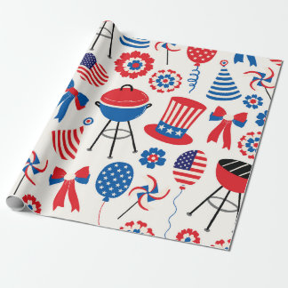 Papier Cadeau Célébration festive et patriotique du 4 juillet
