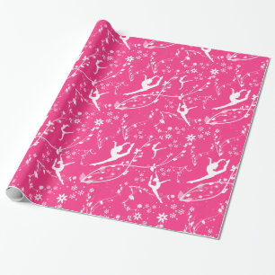 Papier Cadeau Célébration florale féminine de gymnastique dan