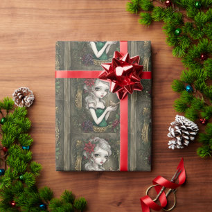 Papier Cadeau Célébration hivernale de la fée sombre enchantée