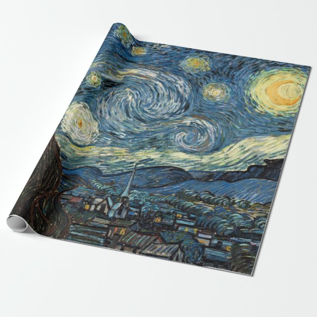 Papier Cadeau Célèbre art, Nuit étoilée, Van Gogh (Déroulé)