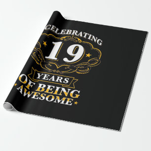 Papier Cadeau Célébrer 19 Ans D'Être Étonnant