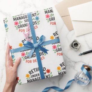 Papier Cadeau Célébrer la retraite Colorful Typography Humour