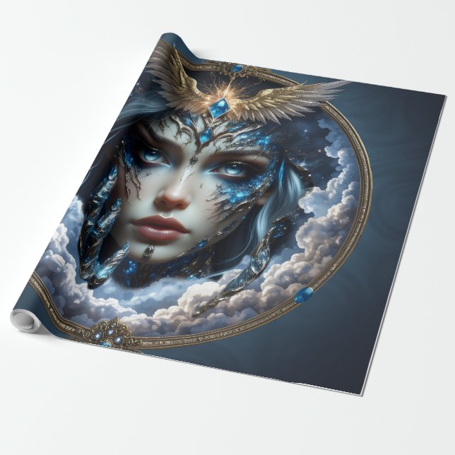 Papier Cadeau Célestia – Gardienne du Ciel Infini.  (Déroulé)