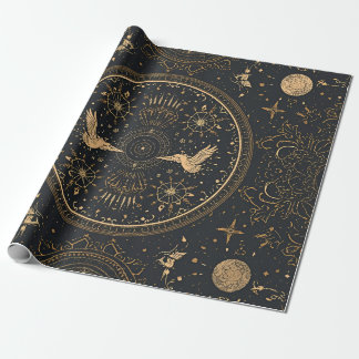 Papier Cadeau Celestial Gold Baroque Wrapping Paper