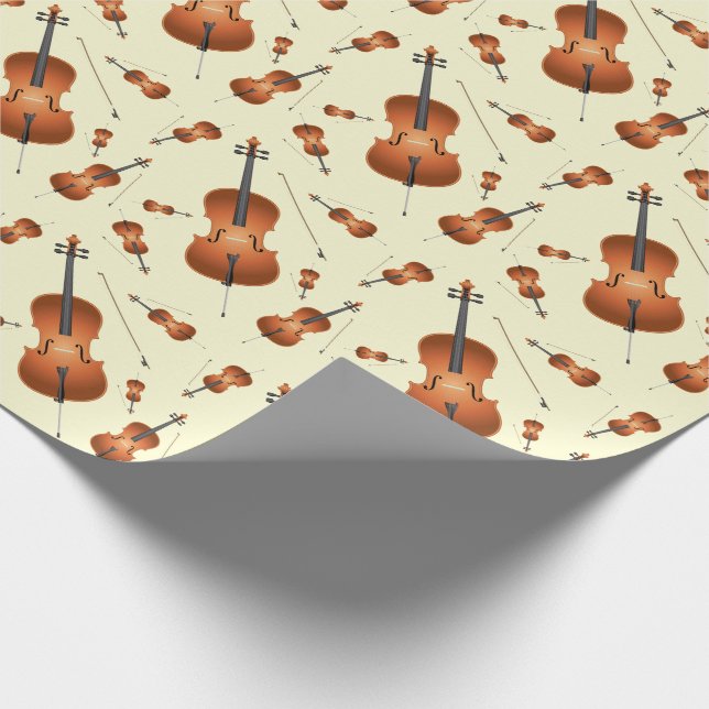 Papier Cadeau Cello Musicien Musique Enseignant Chaîne Orchestre (Coin)
