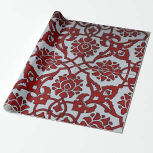Papier Cadeau Céramique Florale Rouge Turque