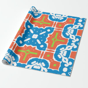 Papier Cadeau céramique mexicaine ancienne talavera. Vintage et