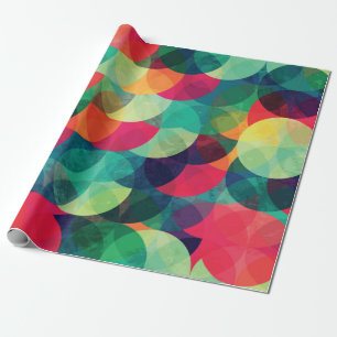 Papier Cadeau cercle coloré sans couture motif avec effet grunge