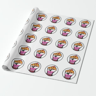 Papier Cadeau Cercle de poing de la fierté lesbienne