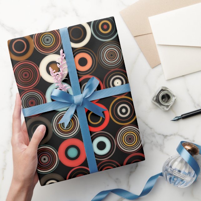 Papier Cadeau Cercle multicolore de Boho rétro (Cadeaux)