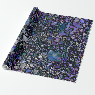Papier Cadeau Cercles Abstraits dessinés à la main, Bleu, Violet