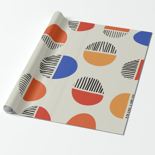 Papier Cadeau Cercles Abstraits motif transparent, arrière - pla (Déroulé)