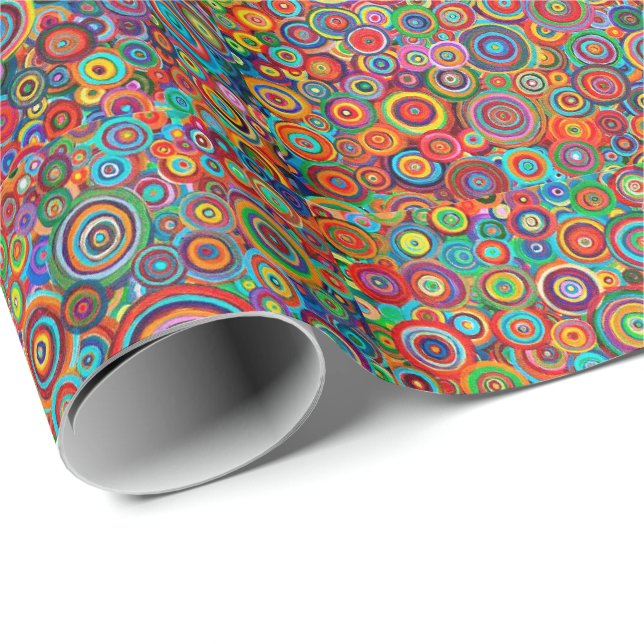 Papier Cadeau - Cercles d'Art Psychédélique (Coin rond)