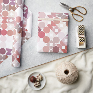 Papier Cadeau Cercles de poussiéreux rose taupe mauve chic motif