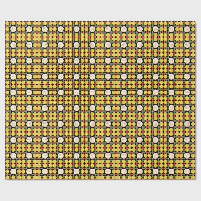 Papier Cadeau Cercles d'étoiles (Plat)