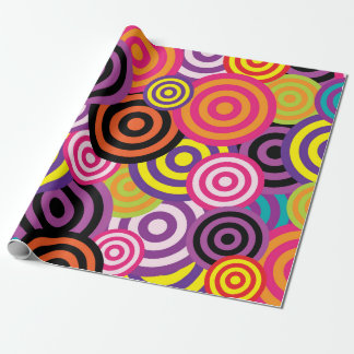 Papier Cadeau Cercles Géométriques Abstraits Grunge Rétro
