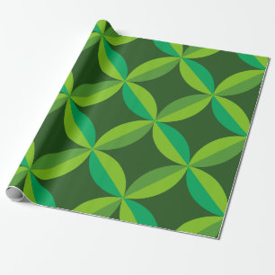 Papier Cadeau Cercles géométriques de style milieu de siècle ver