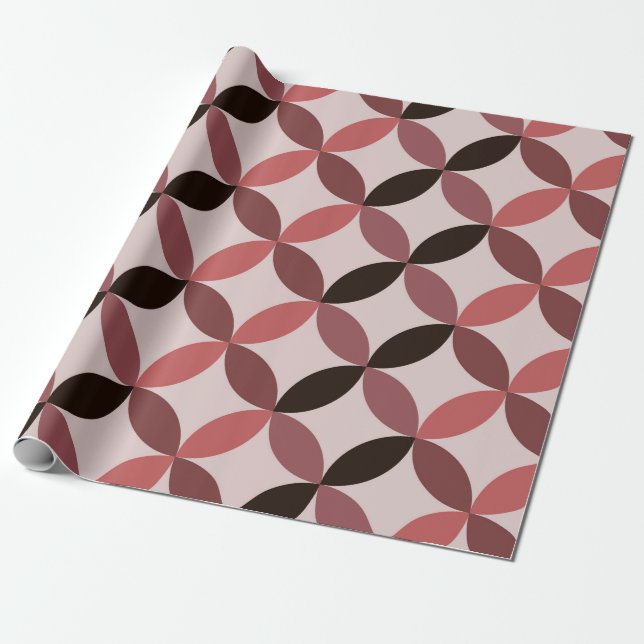 Papier Cadeau Cercles géométriques Modernes du milieu du siècle  (Déroulé)