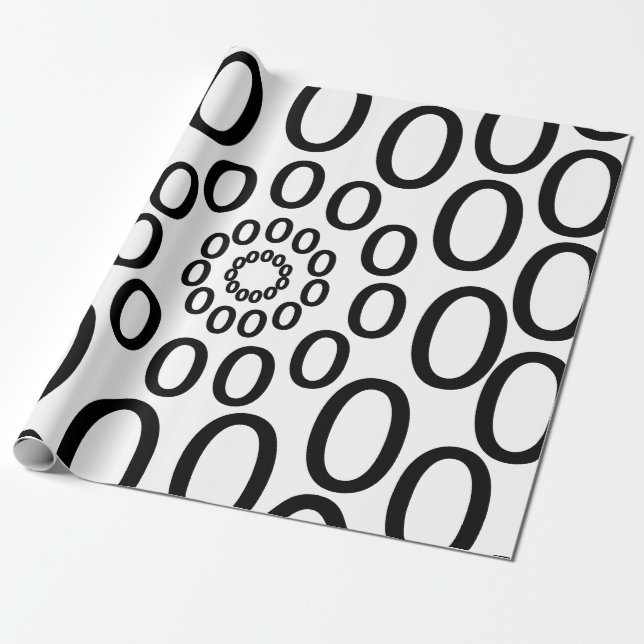 Papier Cadeau Cercles Géométriques Noir et Blanc (Déroulé)