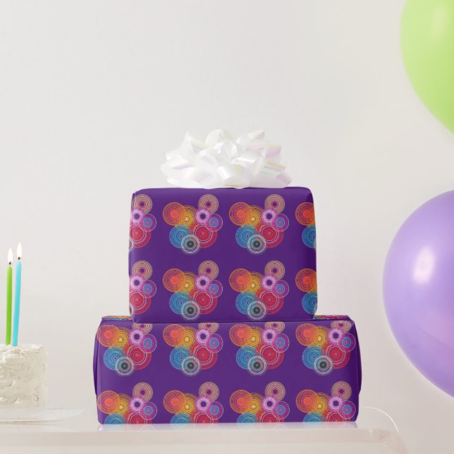 Papier Cadeau Cercles multicolores (Cadeaux de fête)