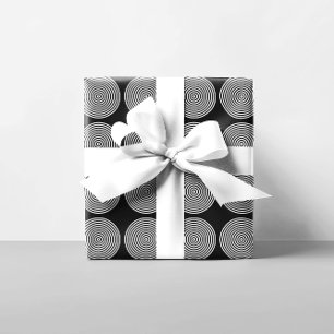 Papier Cadeau Cercles noirs et blancs