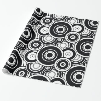 Papier Cadeau Cercles noirs et blancs
