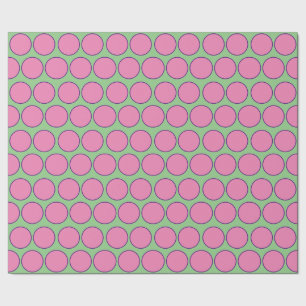 Papier Cadeau Cercles rose et violet moderne Motif Sage Green