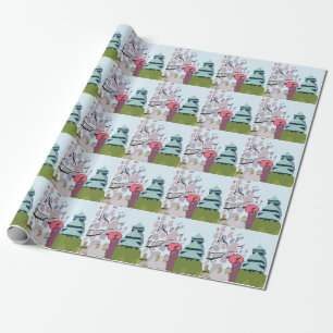 Papier Cadeau Cérémonie Fleur de Cerisier Geisha Kimono Japon