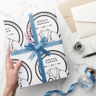 Papier Cadeau Cérémonie personnalisée de blouse blanche