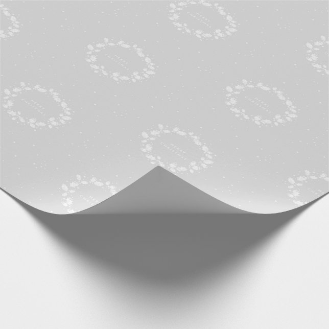 Papier Cadeau Cérémonie traditionnelle Gris argenté de Noël (Coin)