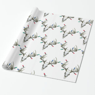 Papier Cadeau Cerf Chasse Noël Lumières dans les bois