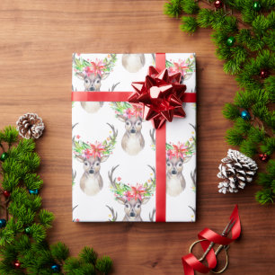 Papier Cadeau Cerf de Noël rustique